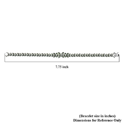 D'Joy Premium Malagasy Pine Apatite and White Zircon 10.65 ctw Whispering Leaves Bracelet in Rhodium Over Sterling Silver (7.25 In)