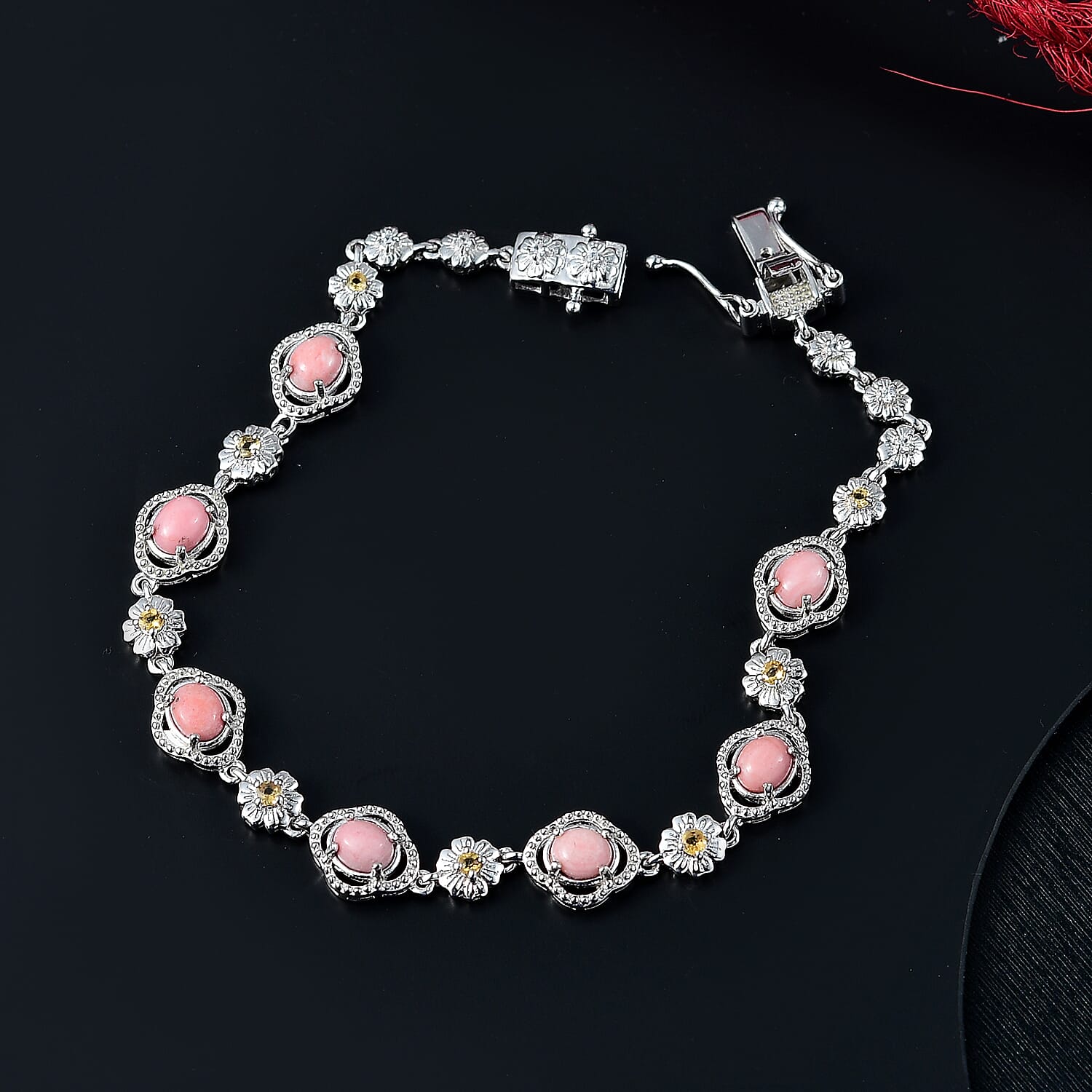 Epic Deal Karis Oregon Peach Opal and Multi Gemstone 2.25 ctw Bracelet (7.25 In)