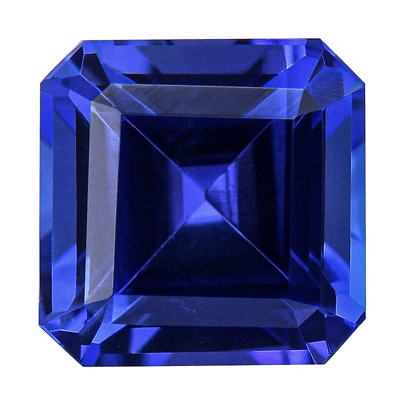 JCK FINDS Fujimori Certified & Appraised AAAA Asscher Cut Vivid Tanzanite (Sqr Free Size) 5.00 ctw