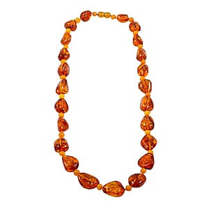 Multi Color Baltic Amber Beaded Necklace 24 Inches