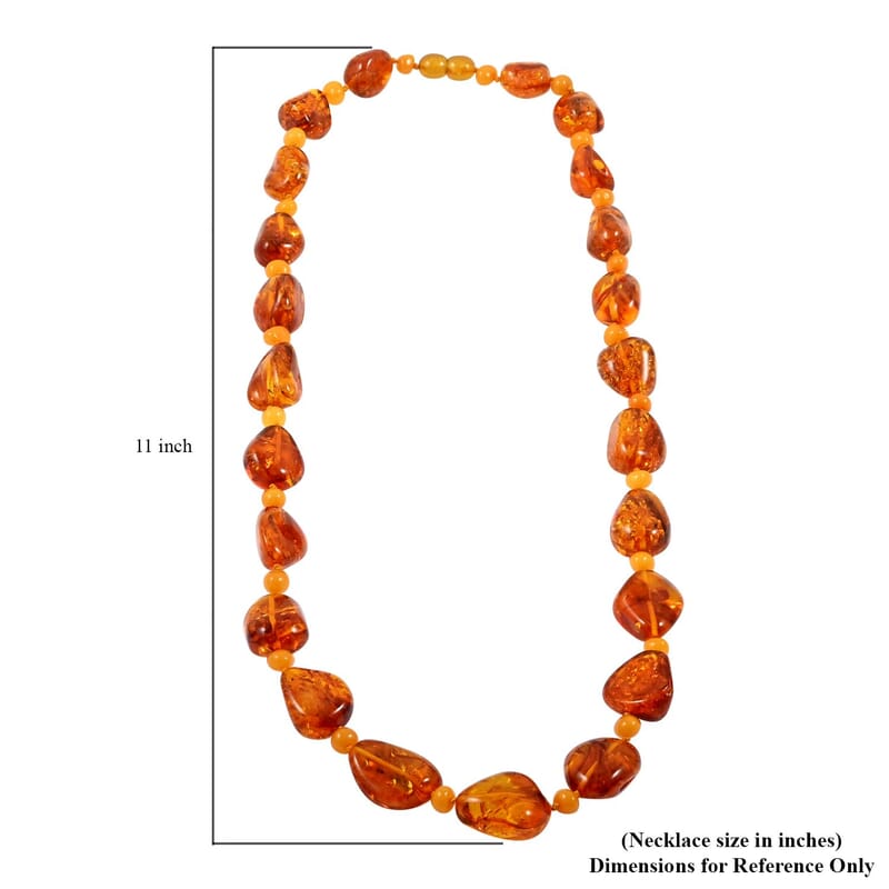 Multi Color Baltic Amber Beaded Necklace 24 Inches