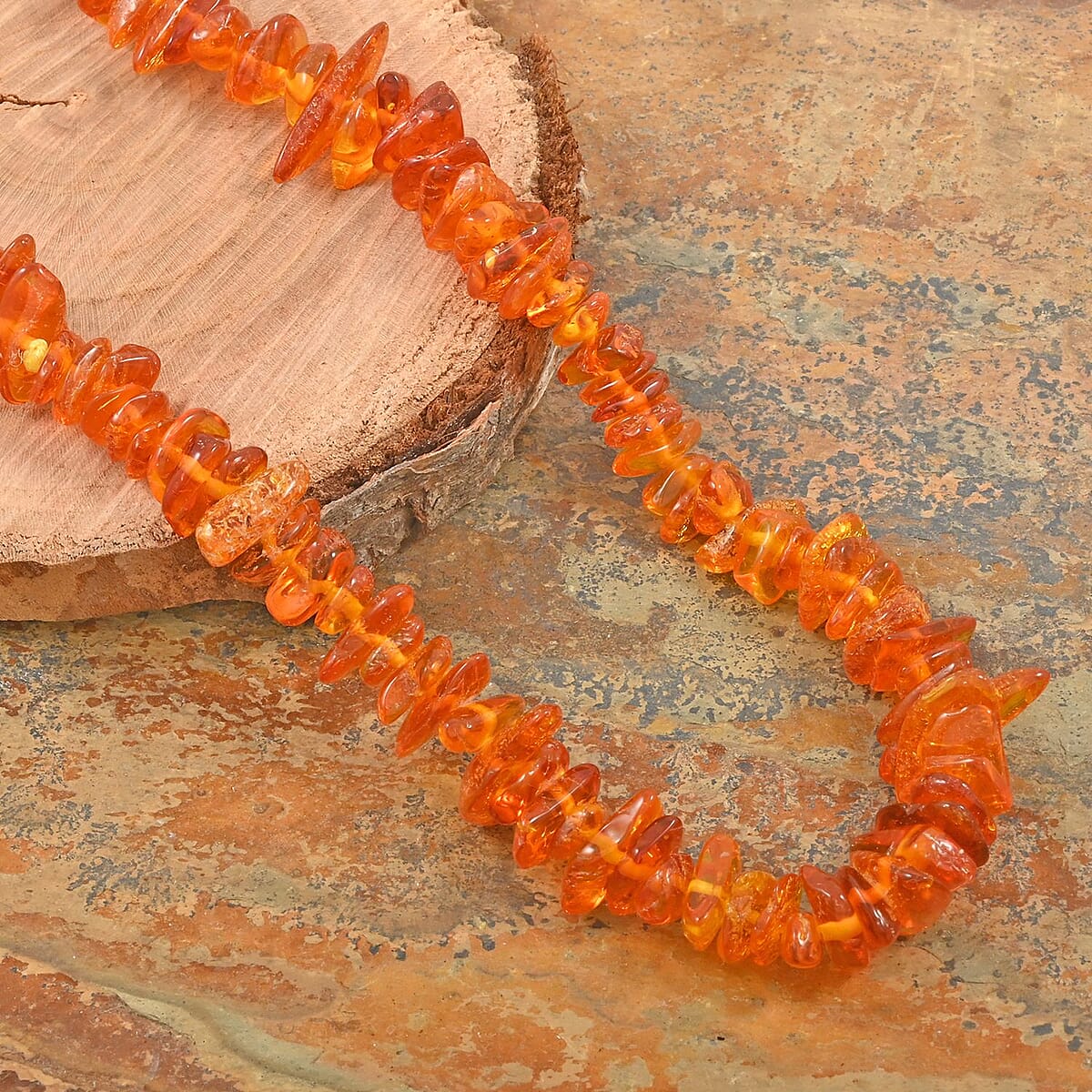 Light Baltic Amber Beaded Necklace 30 Inches image number 1