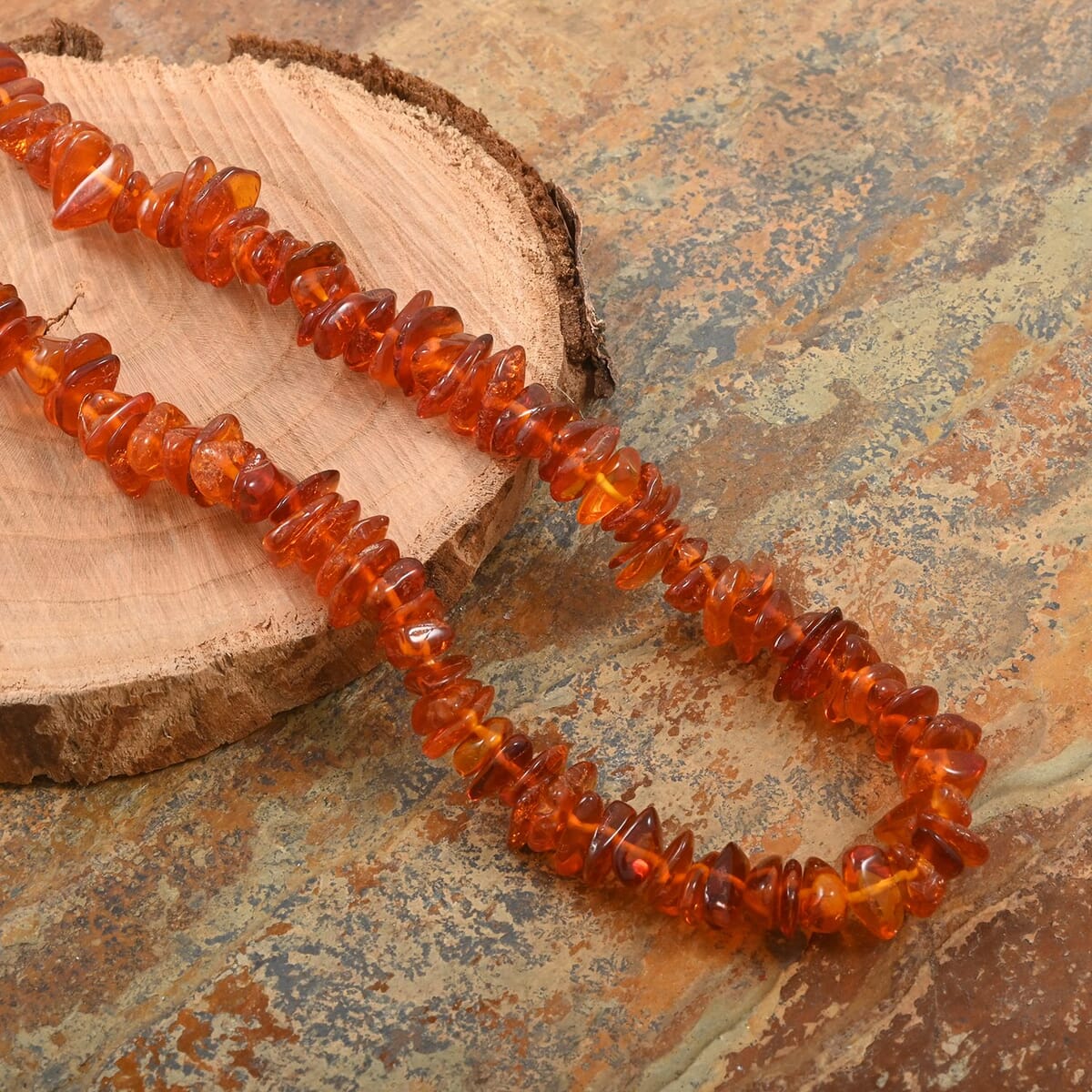 Dark Baltic Amber Beaded Necklace 30 Inches image number 1