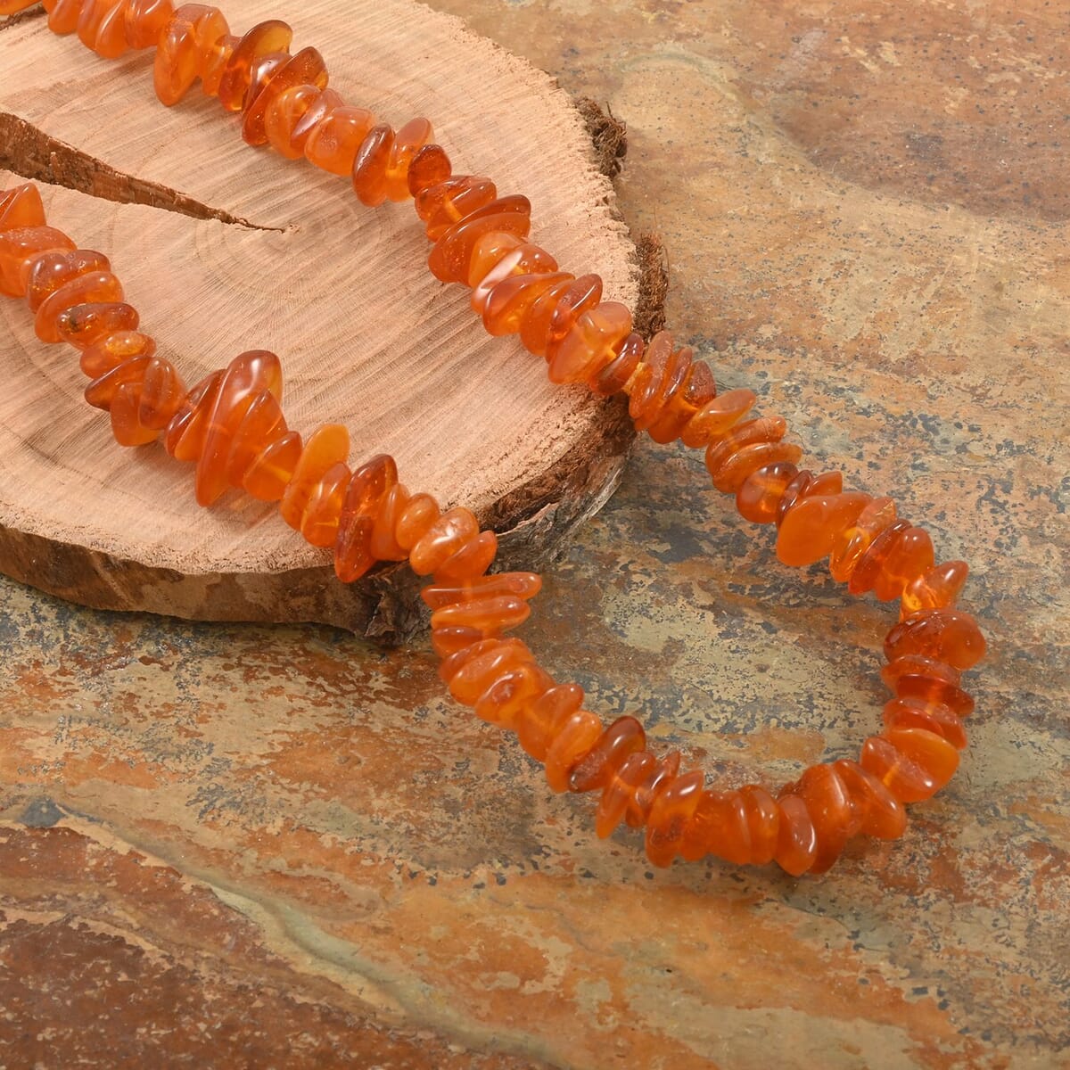 Light Baltic Amber Beaded Necklace 32 Inches image number 1