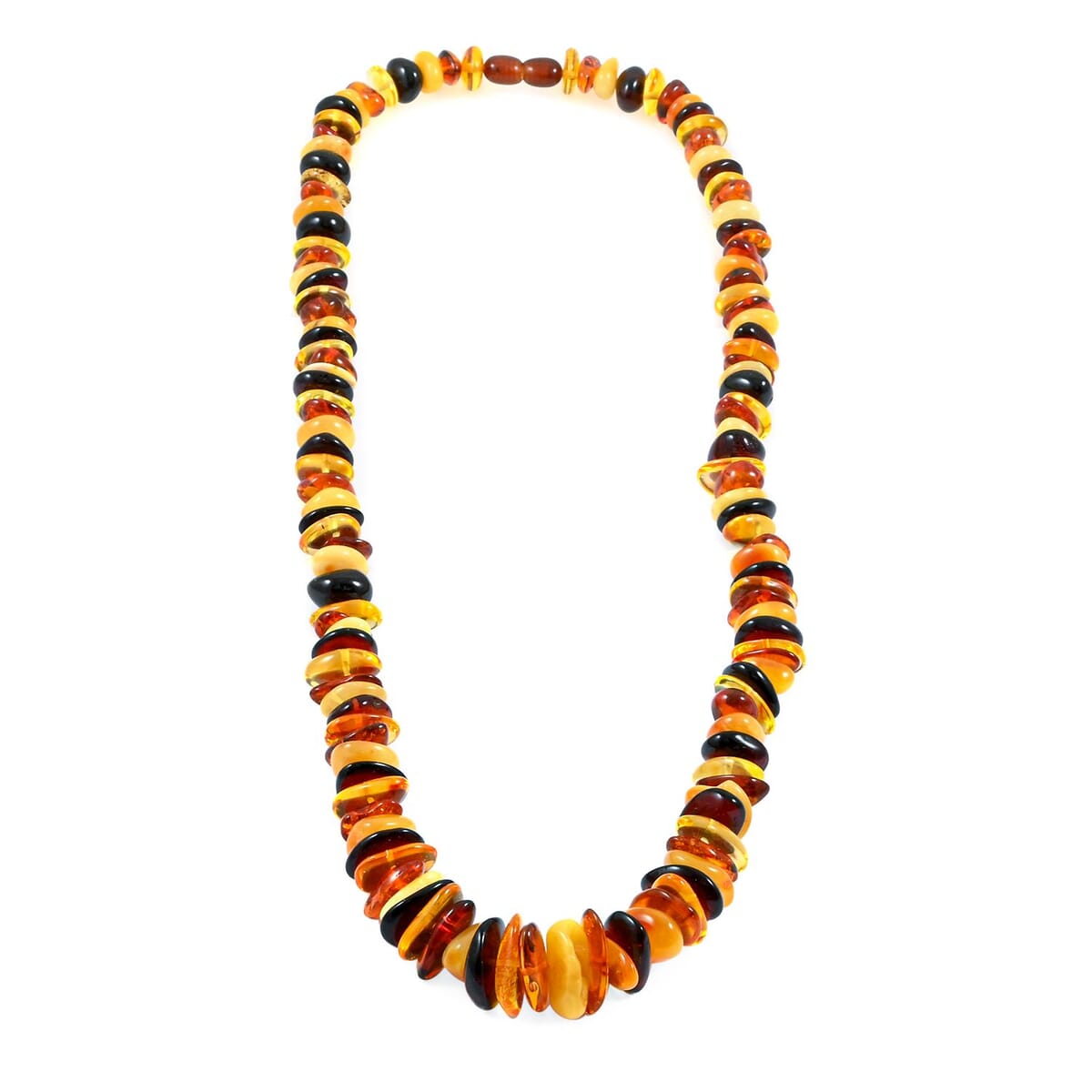 Multi Color Baltic Amber Chips Necklace 24 Inches image number 0
