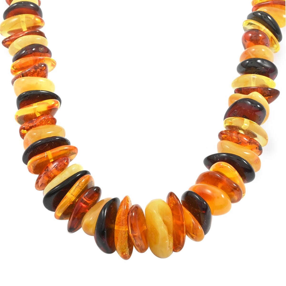 Multi Color Baltic Amber Chips Necklace 24 Inches image number 2