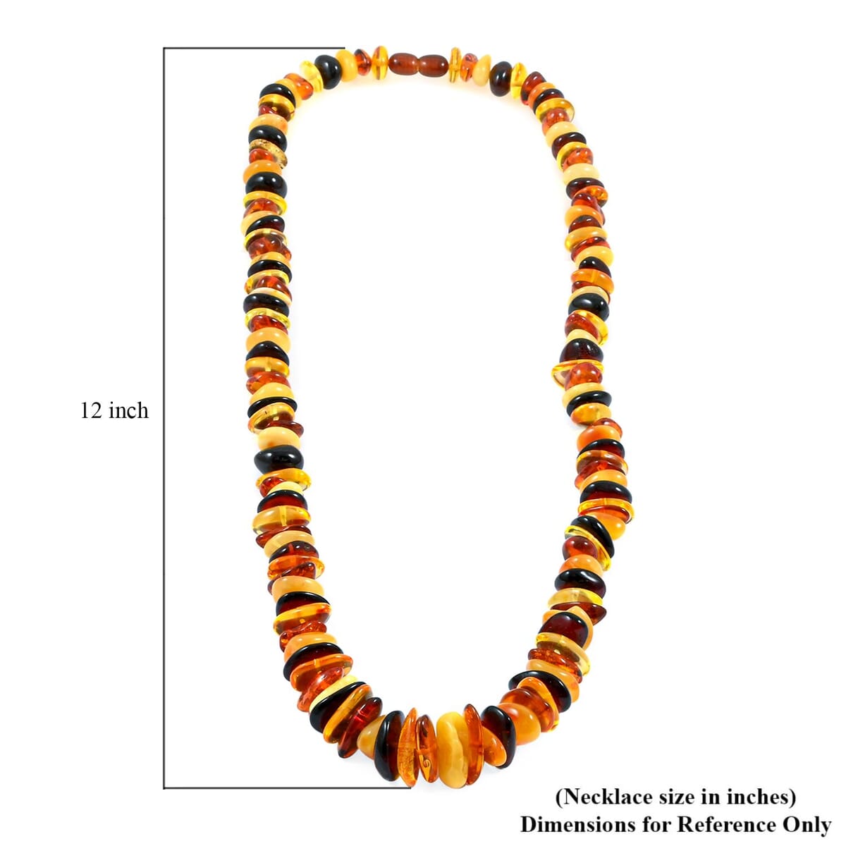 Multi Color Baltic Amber Chips Necklace 24 Inches image number 3