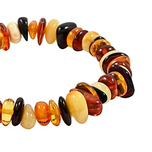 Multi Color Baltic Amber Beaded Stretch Bracelet