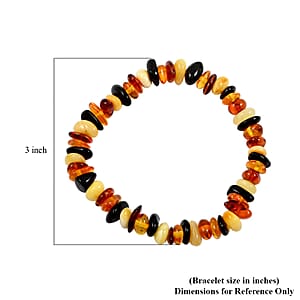 Multi Color Baltic Amber Beaded Stretch Bracelet