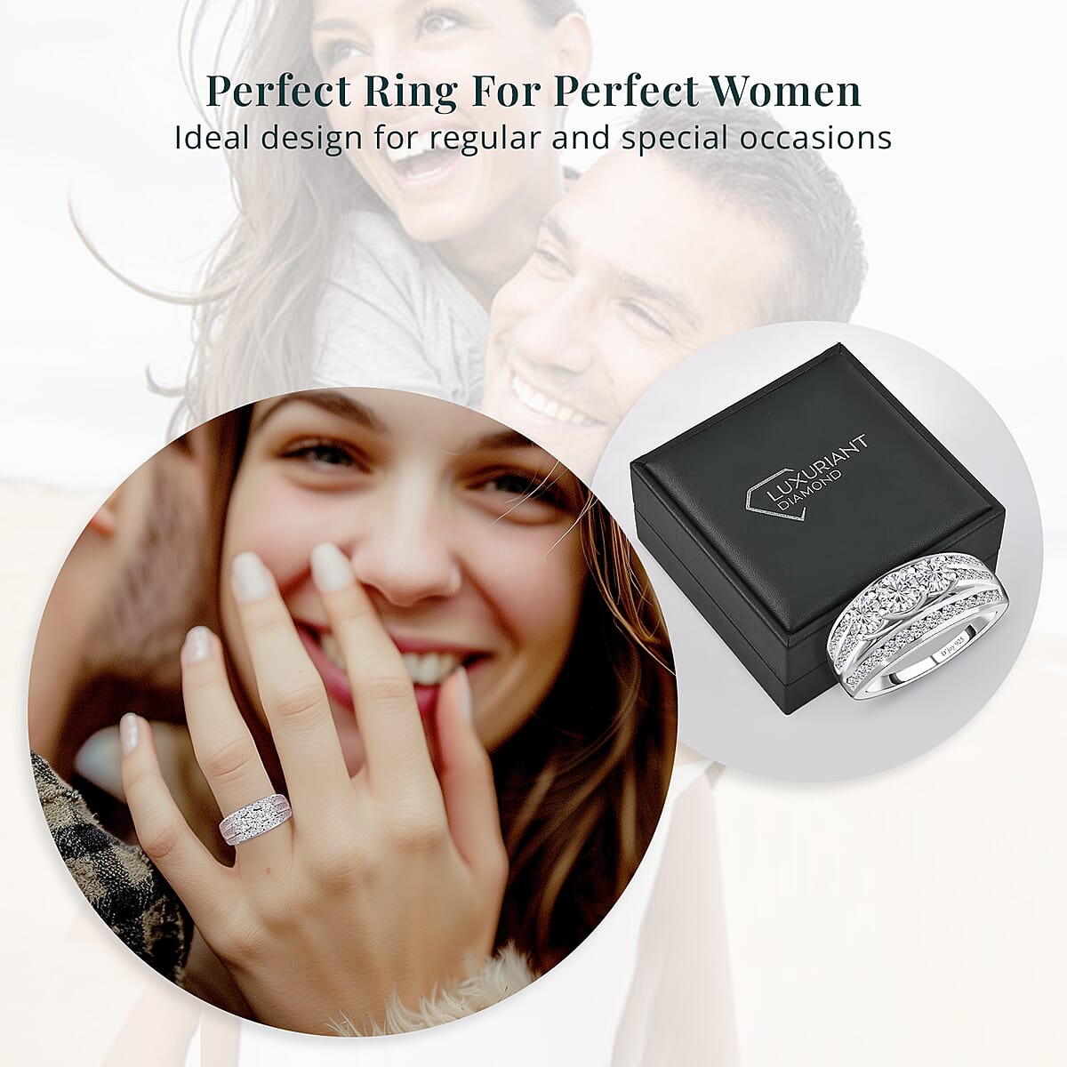 Luxuriant Lab Grown Diamond G-H I1 1.70 ctw Trinity Radiance Ring in Rhodium Over Sterling Silver (Size 6.0) image number 6