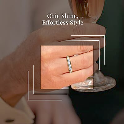 Luxuriant Lab Grown Diamond G-H SI 0.50 ctw Men's Ring in 18K Vermeil Yellow Gold Over Sterling Silver (Size 10.0)