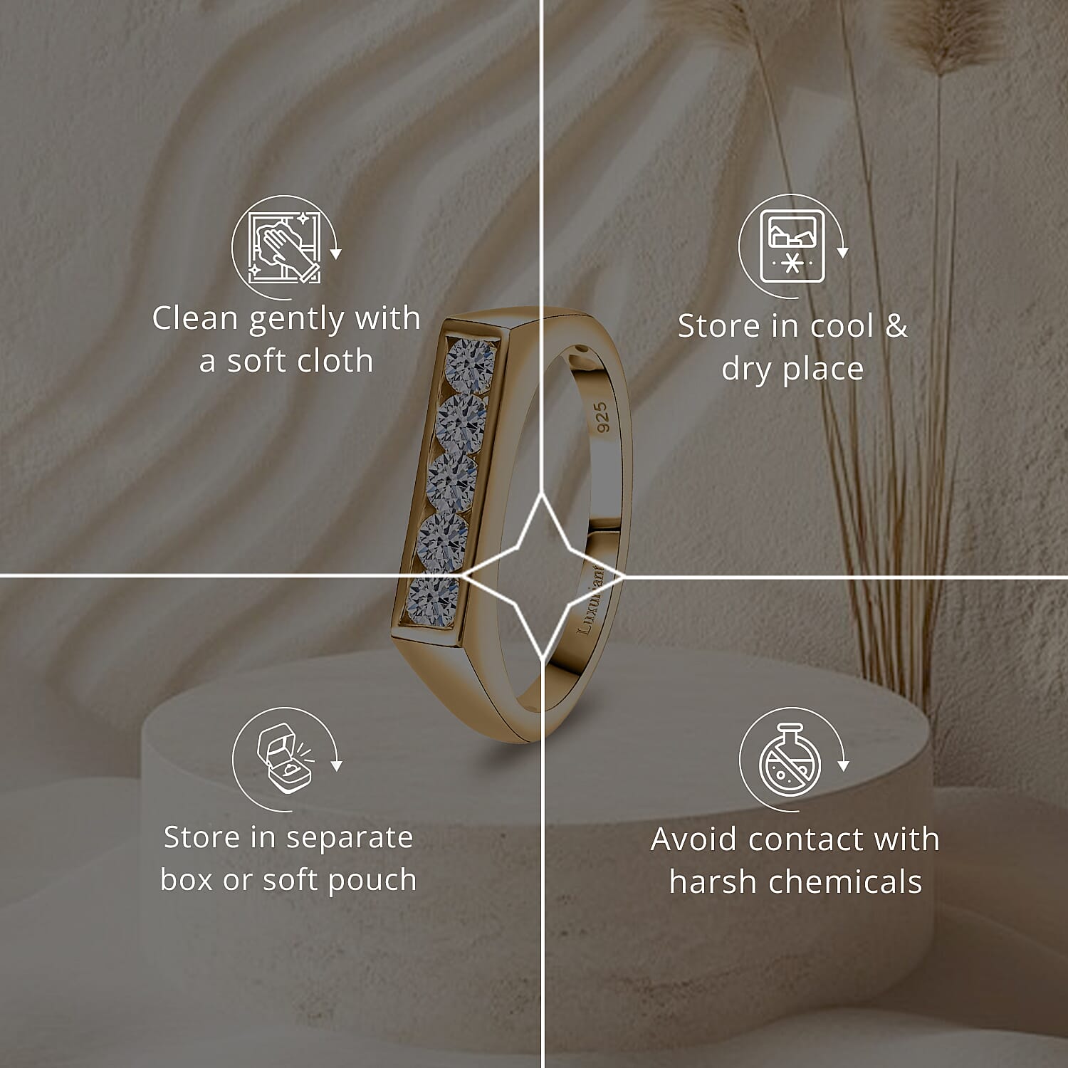 Luxuriant Lab Grown Diamond G-H SI 0.50 ctw Men's Ring in 18K Vermeil Yellow Gold Over Sterling Silver (Size 10.0)