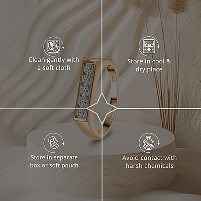 Luxuriant Lab Grown Diamond G-H SI 0.50 ctw Men's Ring in 18K Vermeil Yellow Gold Over Sterling Silver (Size 10.0)