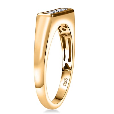 Luxuriant Lab Grown Diamond G-H SI 0.50 ctw Men's Ring in 18K Vermeil Yellow Gold Over Sterling Silver (Size 10.0)