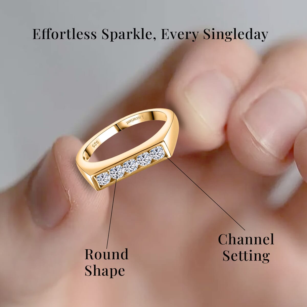 Luxuriant Lab Grown Diamond G-H SI 0.50 ctw Men's Ring in 18K Vermeil Yellow Gold Over Sterling Silver (Size 12.0) image number 5