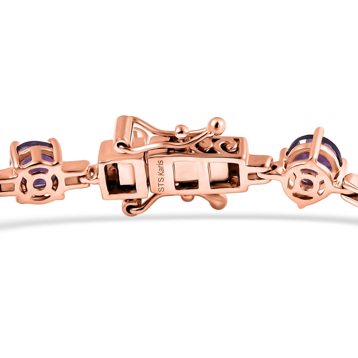 Karis African Amethyst Classic Tennis Bracelet in 18K RG Plated (6.50 In) 8.60 ctw image number 3