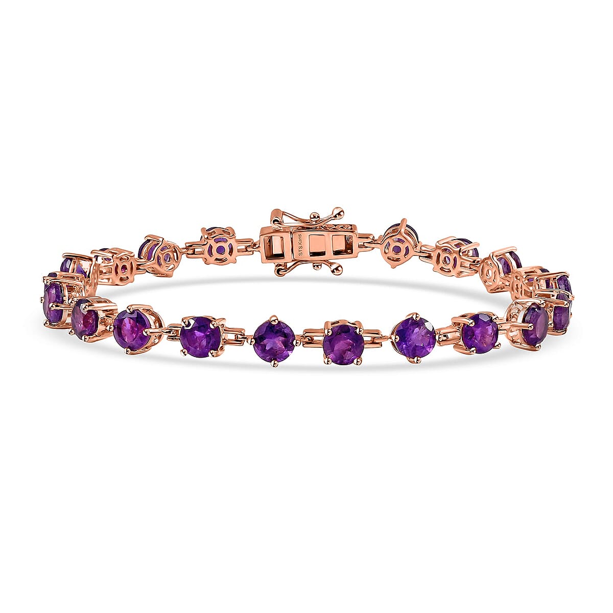 Karis African Amethyst 9.50 ctw Classic Tennis Bracelet in 18K RG Plated (7.25 In) image number 0