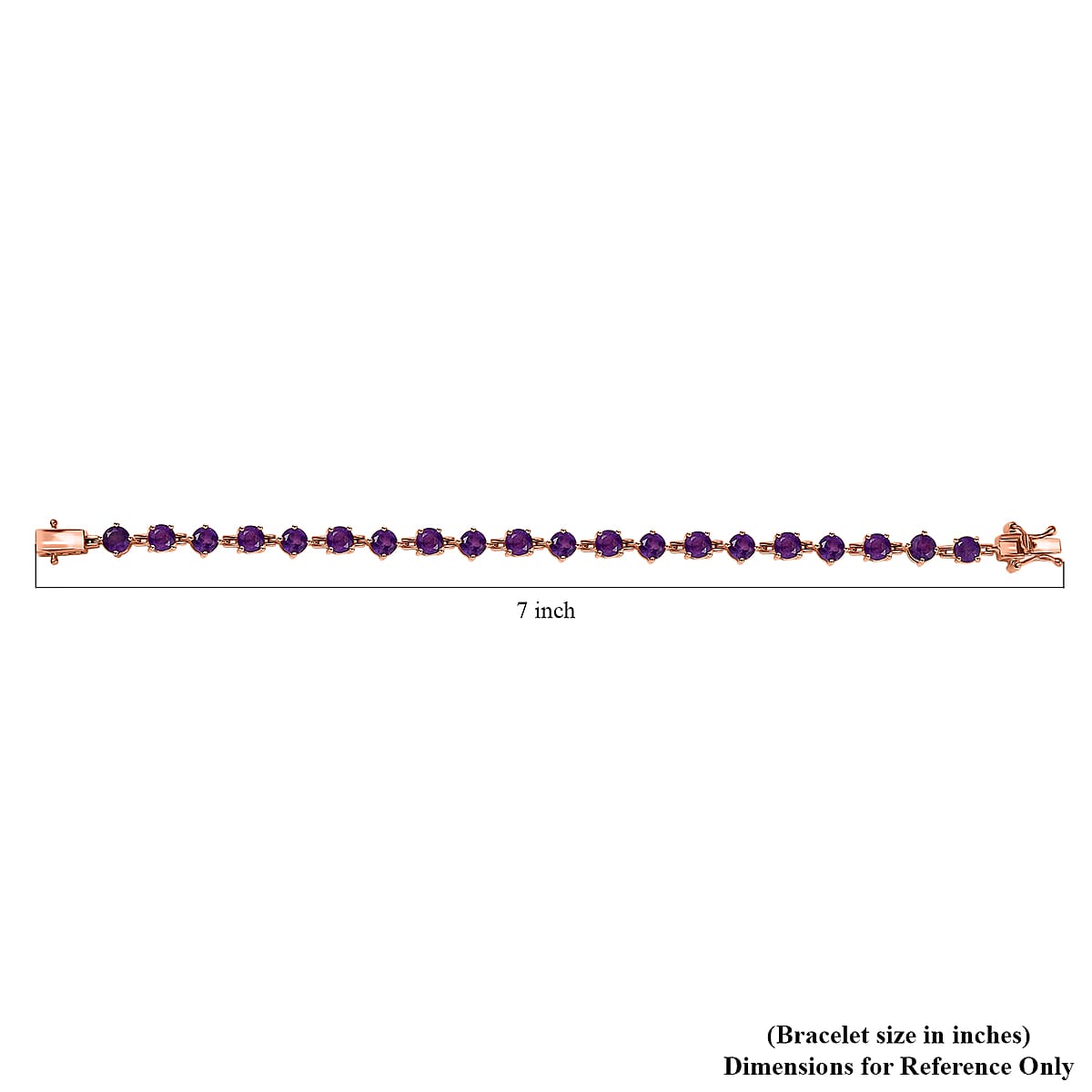 Karis African Amethyst 9.50 ctw Classic Tennis Bracelet in 18K RG Plated (7.25 In) image number 4