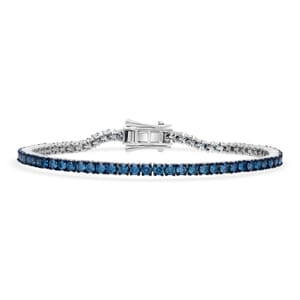 Venice Blue Diamond I1-I2 1.00 ctw Tennis Bracelet in Rhodium Over Sterling Silver (6.50 In)