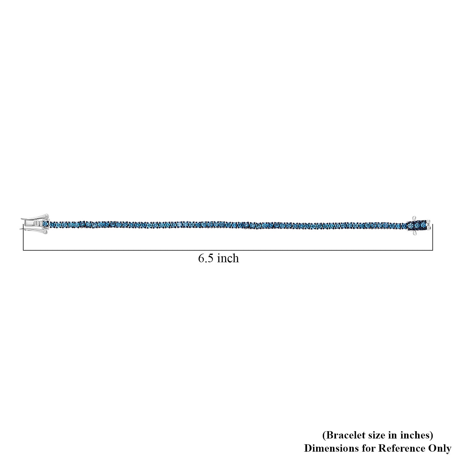 Venice Blue Diamond I1-I2 1.00 ctw Tennis Bracelet in Rhodium Over Sterling Silver (6.50 In)