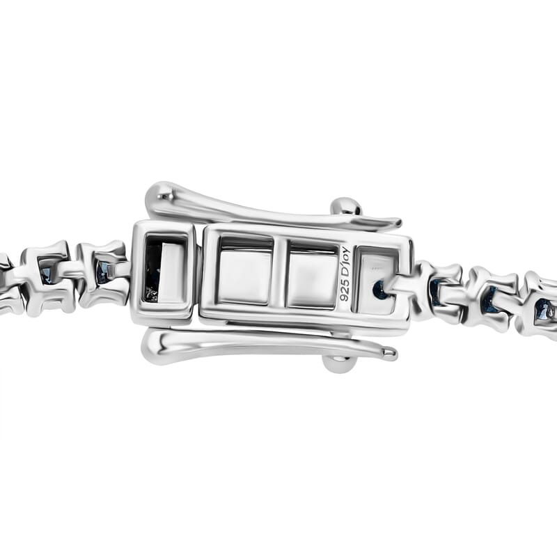 Venice Blue Diamond I1-I2 1.00 ctw Tennis Bracelet in Rhodium Over Sterling Silver (7.25 In)