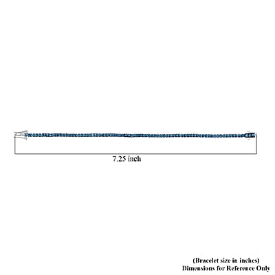 Venice Blue Diamond I1-I2 1.00 ctw Tennis Bracelet in Rhodium Over Sterling Silver (7.25 In)