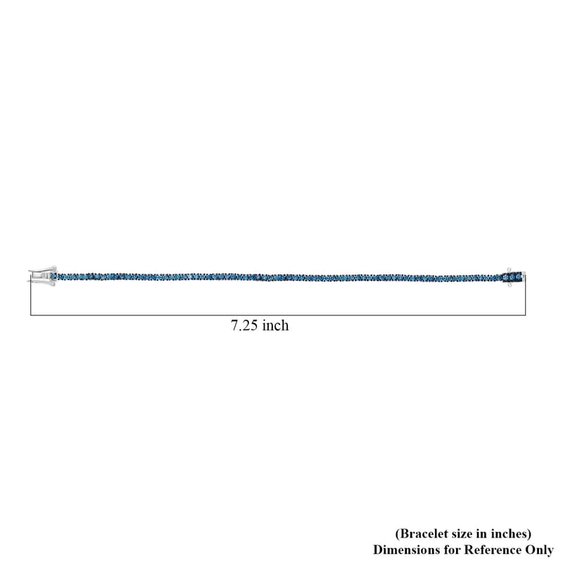 Venice Blue Diamond I1-I2 1.00 ctw Tennis Bracelet in Rhodium Over Sterling Silver (7.25 In)