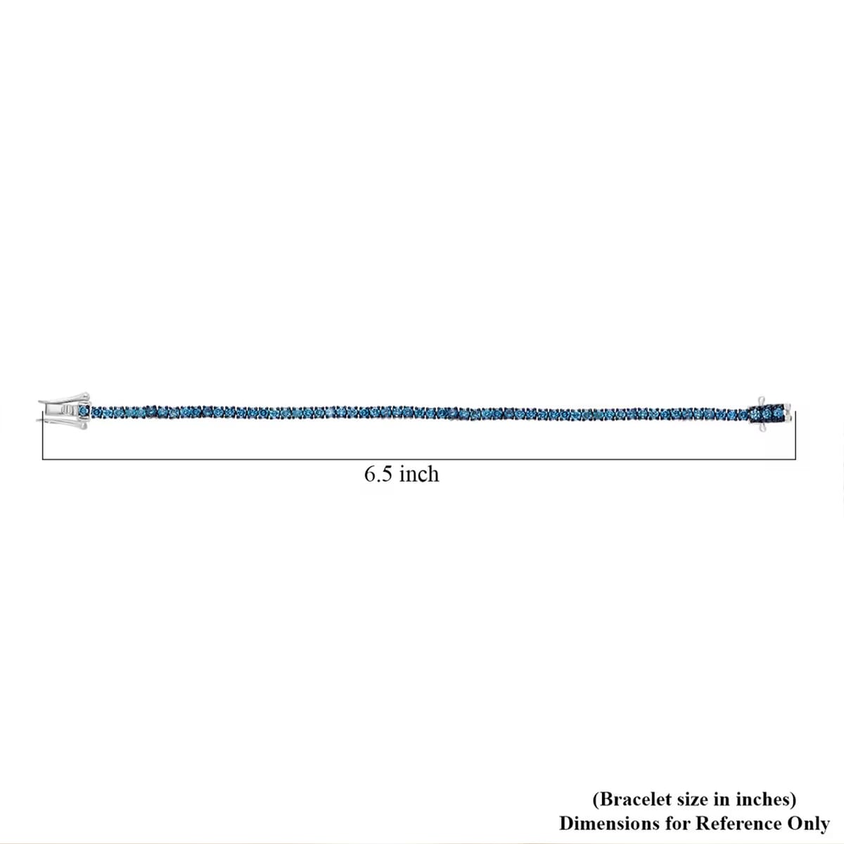Luxuriant Lab Grown Blue Diamond SI 3.00 ctw Frozen Grace Bracelet in Rhodium Over Sterling Silver (6.50 In) image number 6
