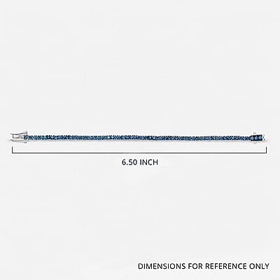 Luxuriant Lab Grown Blue Diamond (IR) SI 3.00 ctw Frozen Grace Bracelet in Rhodium Over Sterling Silver (6.50 In)