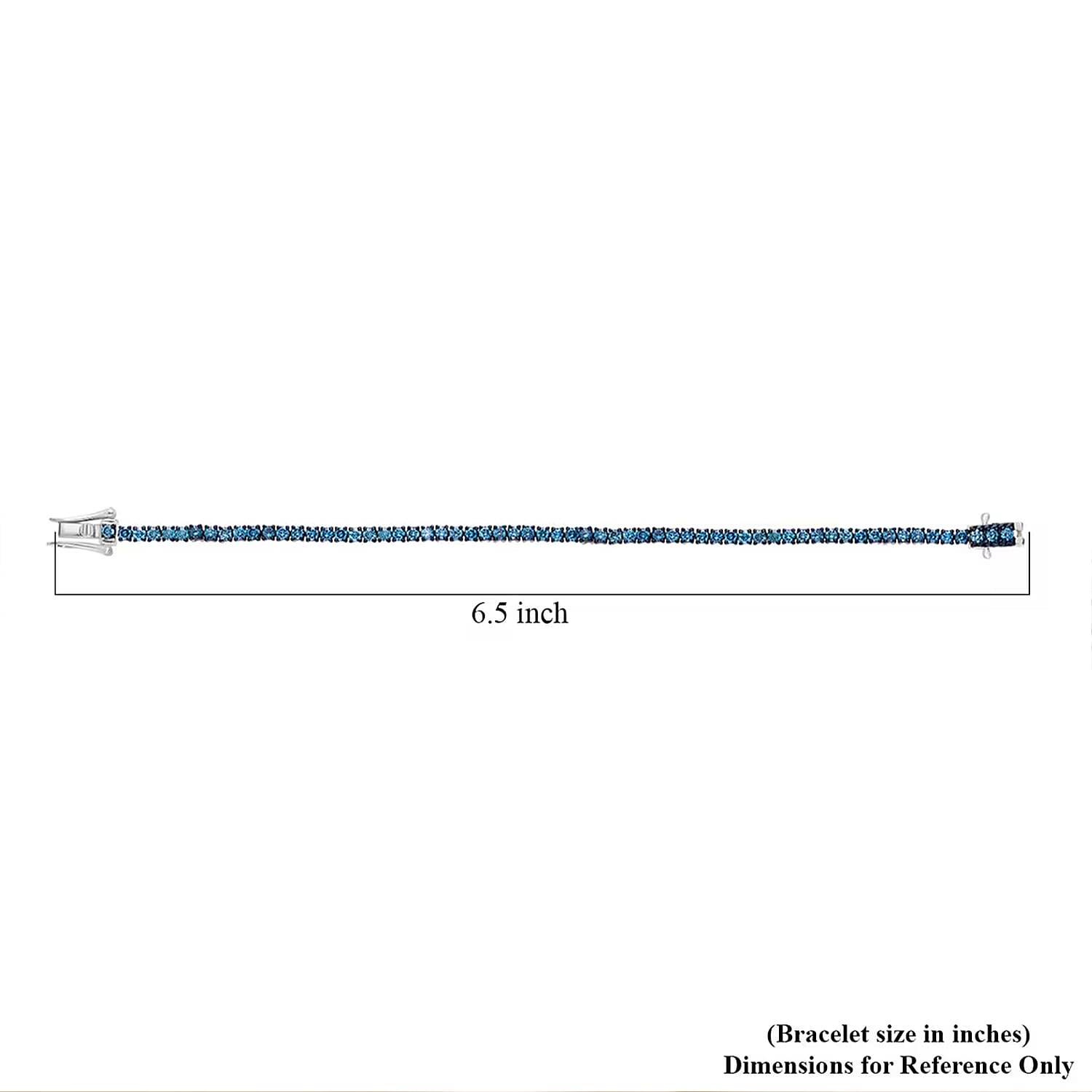Luxuriant Lab Grown Blue Diamond (IR) SI 3.00 ctw Frozen Grace Bracelet in Rhodium Over Sterling Silver (7.25 In)