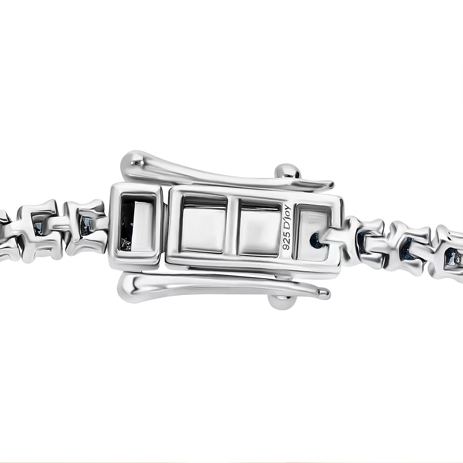 Luxuriant Lab Grown Blue Diamond (IR) SI 3.00 ctw Frozen Grace Bracelet in Rhodium Over Sterling Silver (7.25 In)