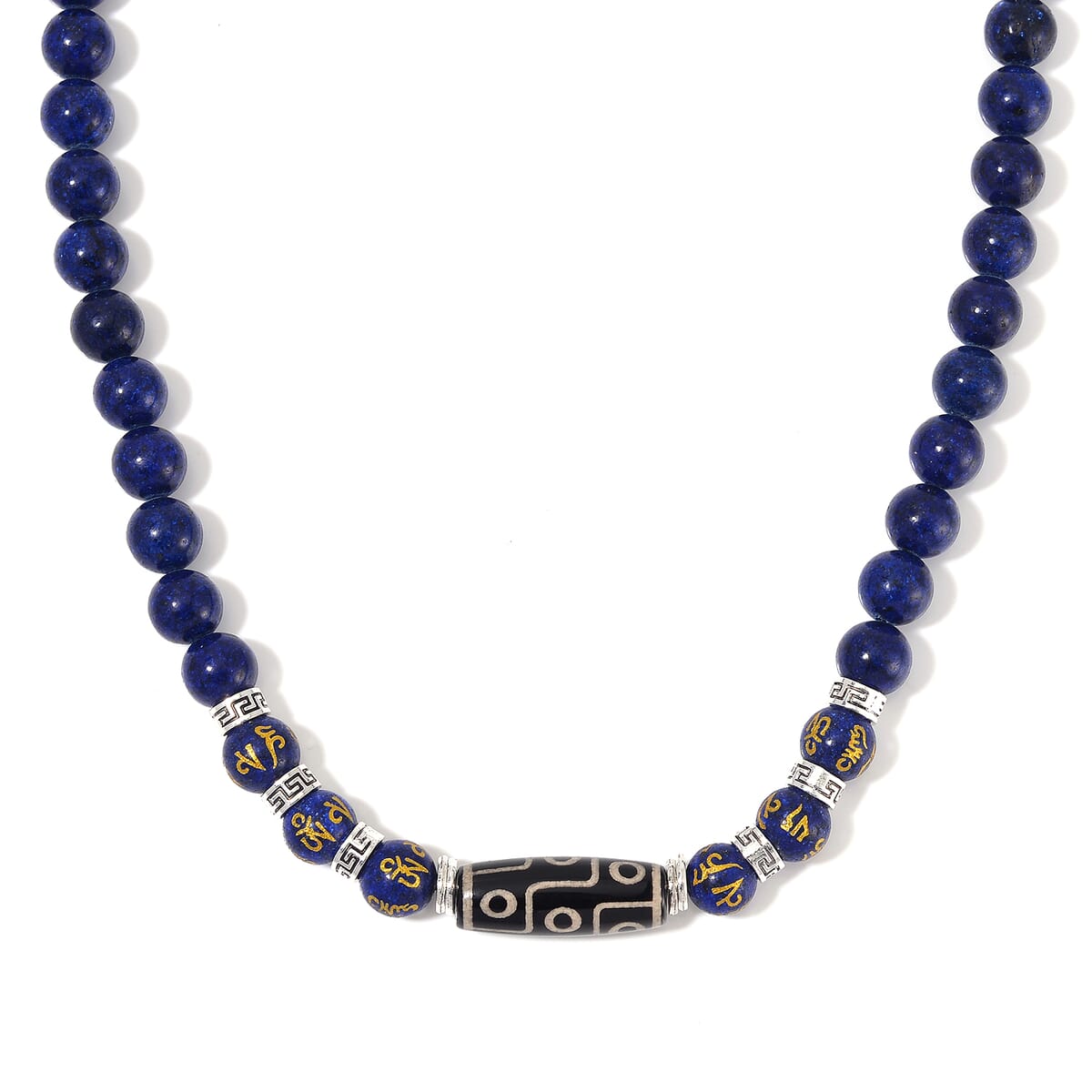 Agate and Lapis Lazuli 305 ctw Necklace 18-20 Inches in Silvertone image number 0