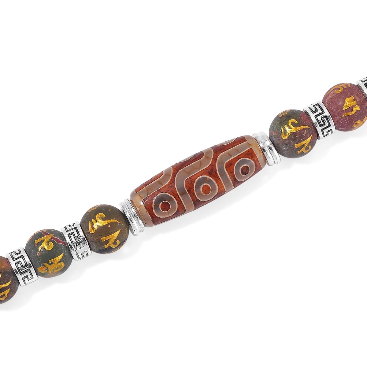 Agate and Picasso Jasper 305 ctw Necklace 18-20 Inches in Silvertone image number 3