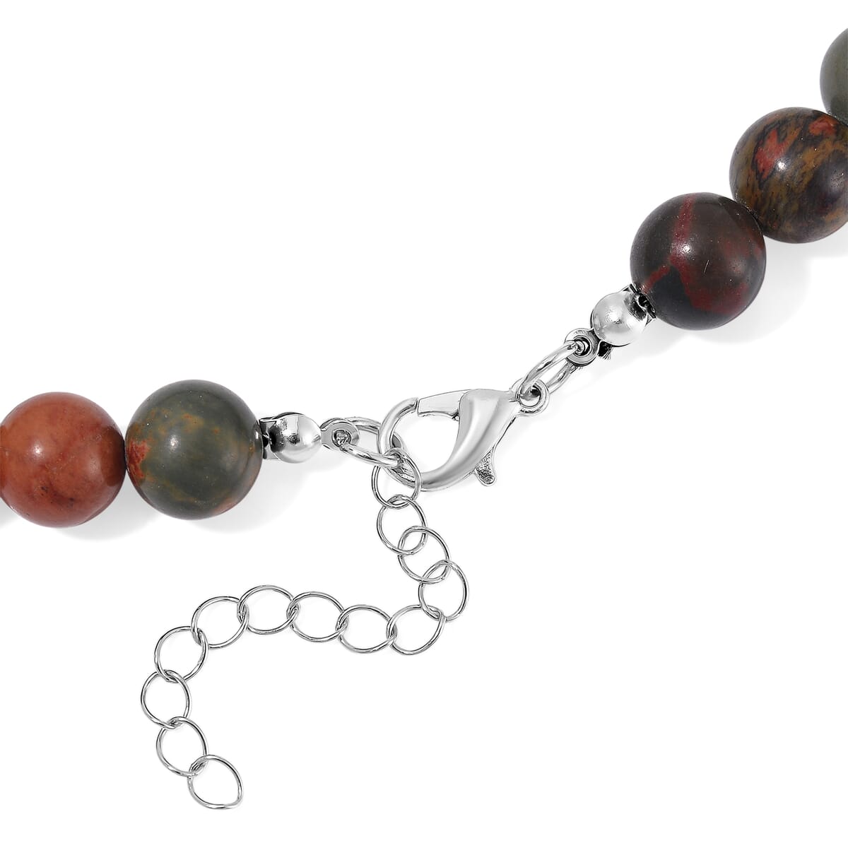 Agate and Picasso Jasper 305 ctw Necklace 18-20 Inches in Silvertone image number 4