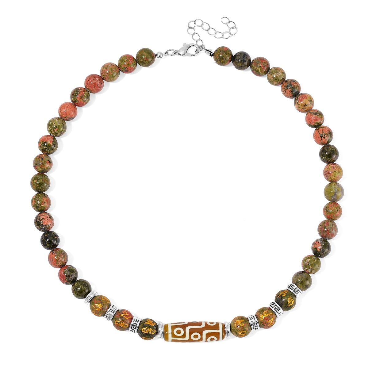 Agate, Unakite Necklace (18-20 Inches) in Silvertone 305.00 ctw image number 2