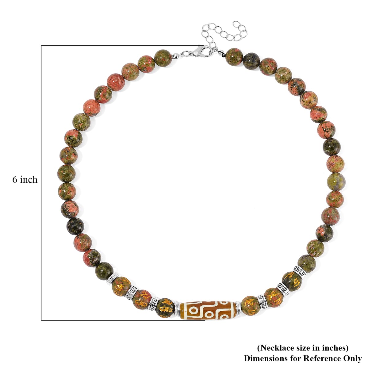 Agate, Unakite Necklace (18-20 Inches) in Silvertone 305.00 ctw image number 5