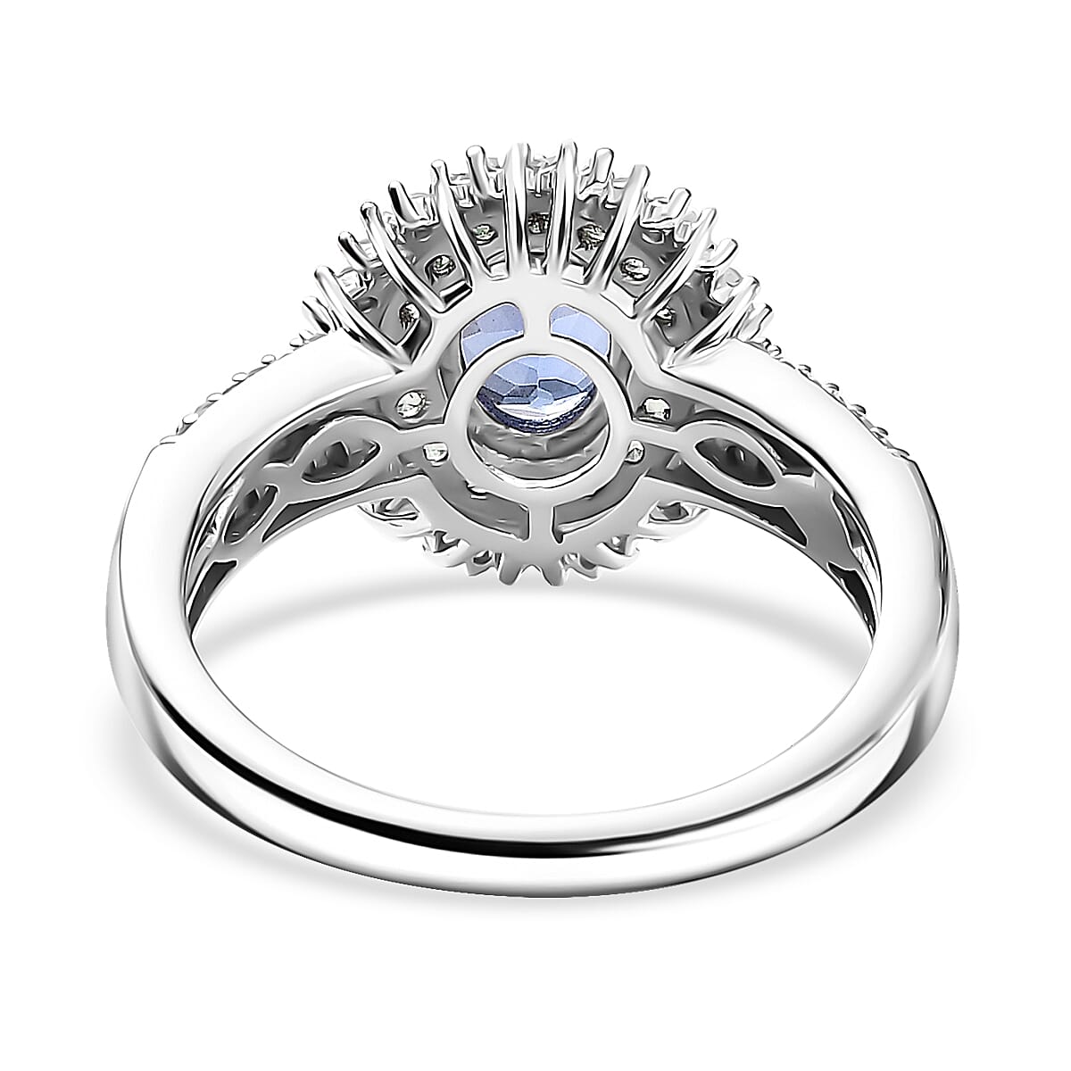 D'Joy AAA Tanzanite, Tsavorite Garnet and Diamond 1.75 ctw Celestial Glow Ring in Rhodium Over Sterling Silver (Size 9.0) image number 4