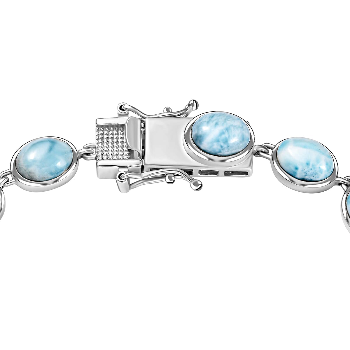 D'Joy Premium Larimar 24.15 ctw Dolphin Dance Bracelet in Rhodium Over Sterling Silver (7.25 In) image number 3
