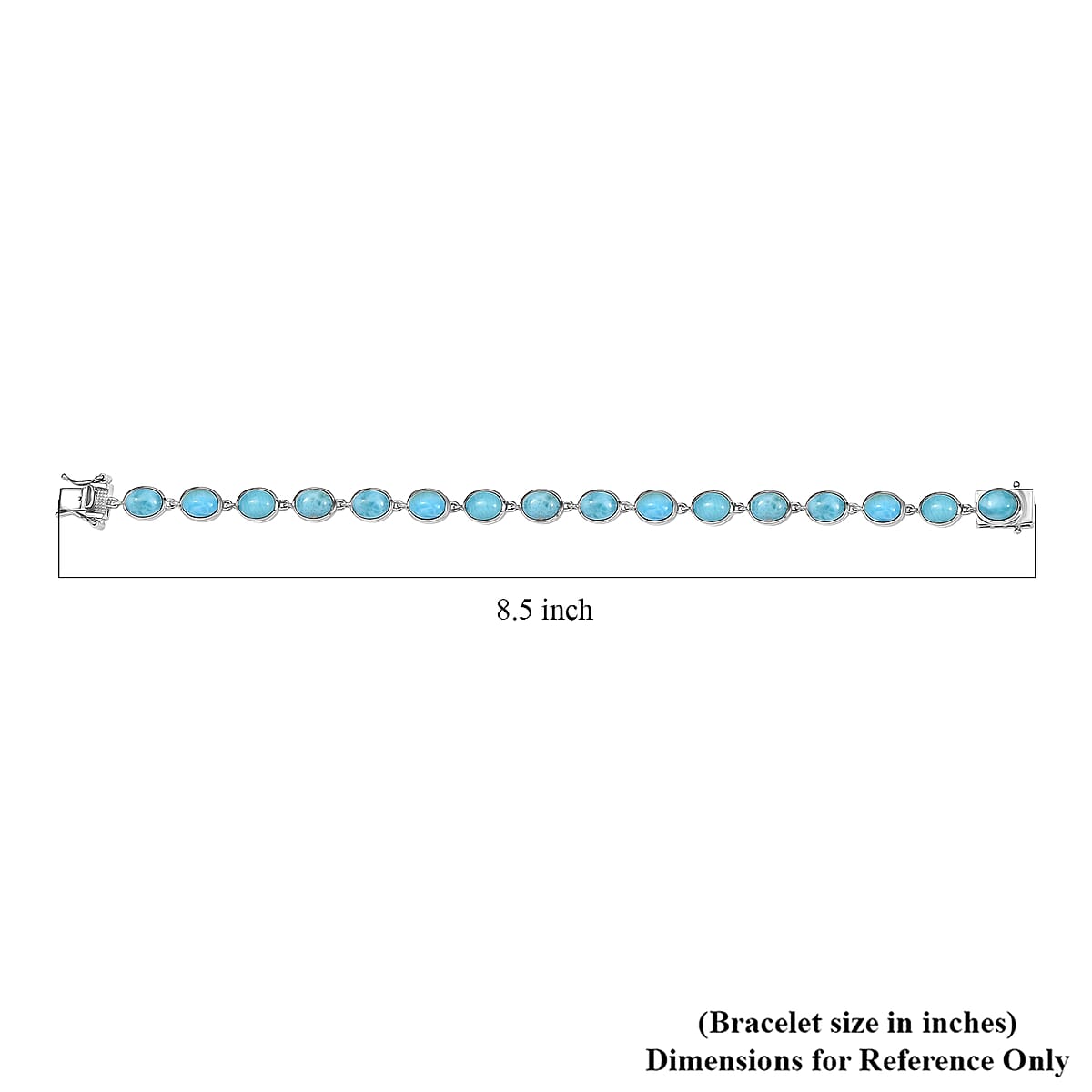 D'Joy Premium Larimar 25.75 ctw Dolphin Dance Bracelet in Rhodium Over Sterling Silver (8.00 In) image number 4