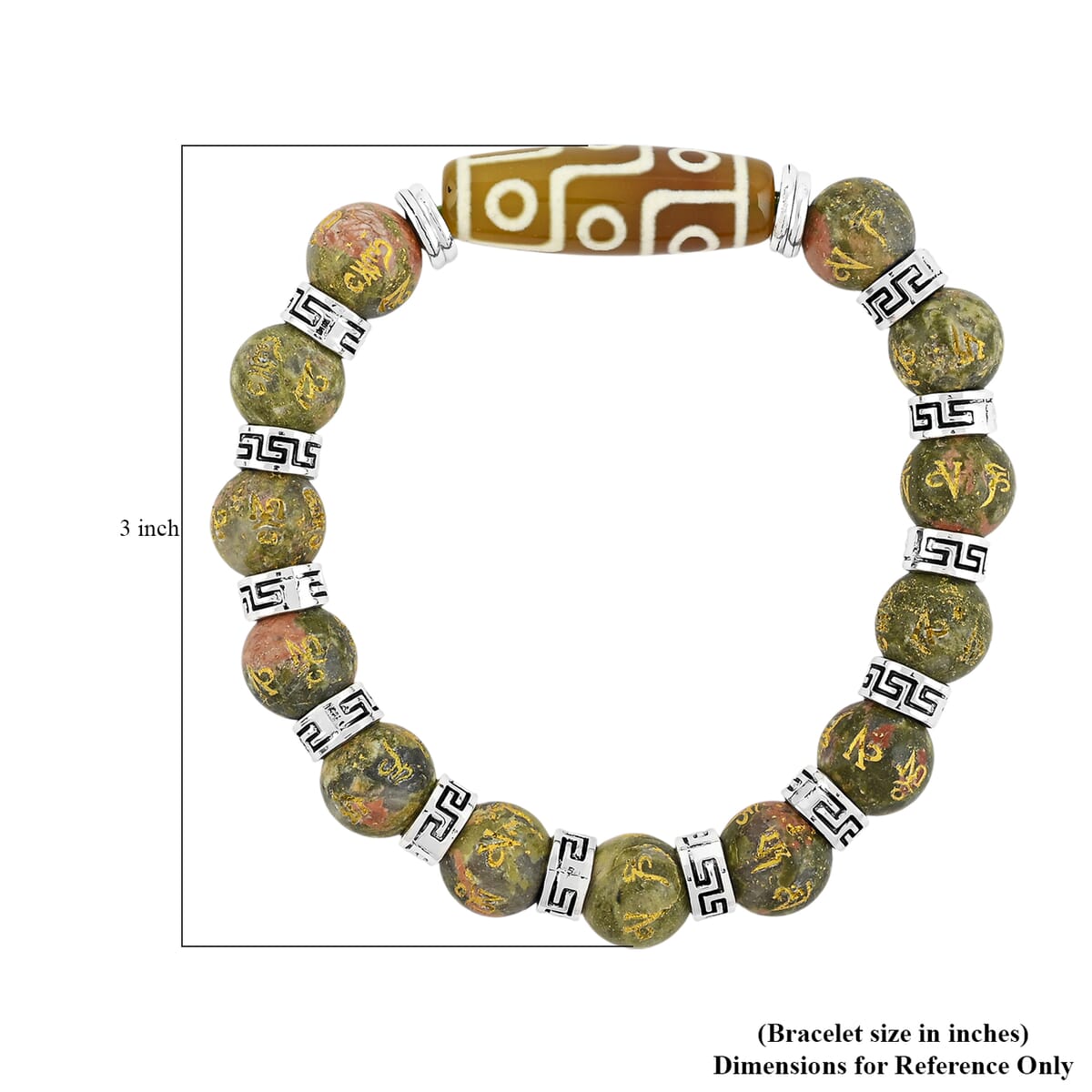 Agate and Unakite Beaded 135 ctw Stretch Bracelet image number 4