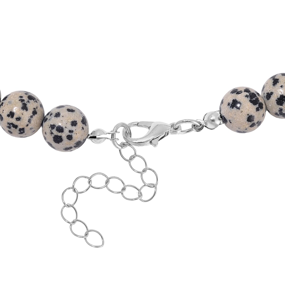 Agate and Dalmation Jasper 305 ctw Necklace 18-20 Inches in Silvertone image number 4