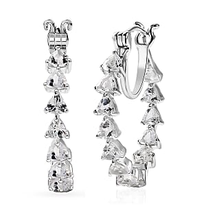 D'Joy Golconda Topaz 3.60 ctw Floral Vines Hoop Earrings in Platinum Over Sterling Silver