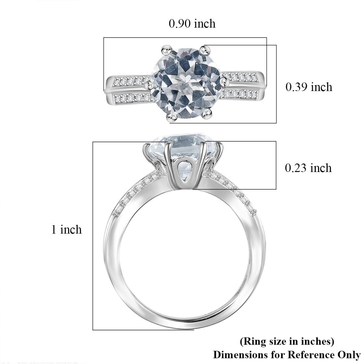 D'Joy Golconda Topaz 3.85 ctw Star Brilliance Ring in Platinum Over Sterling Silver (Size 10.0) image number 5