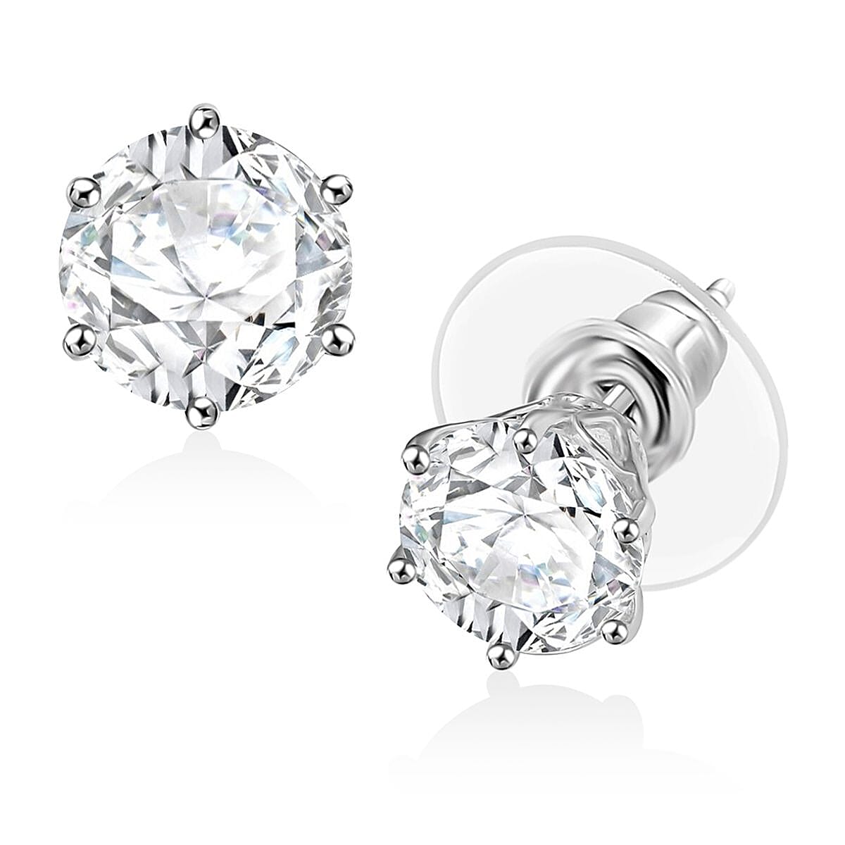 D'Joy Golconda Topaz 4.50 ctw Star Brilliance Stud Earrings in Platinum Over Sterling Silver  image number 0
