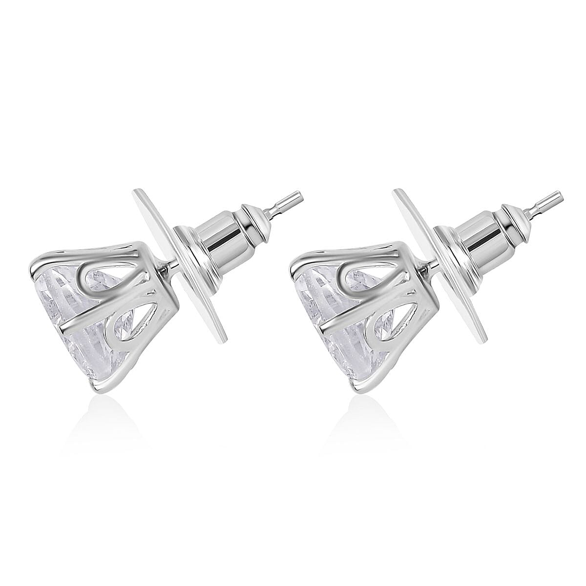 D'Joy Golconda Topaz 4.50 ctw Star Brilliance Stud Earrings in Platinum Over Sterling Silver  image number 4