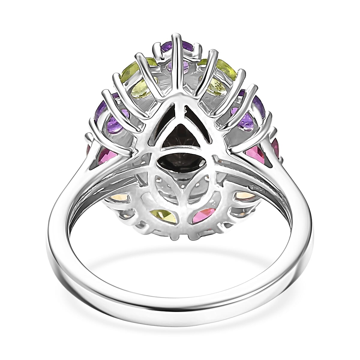 EverTrue Elite Shungite, Multi Gemstone Ring in Platinum Bond 2.90 ctw (Size 10.0)