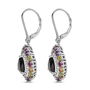EverTrue Elite Shungite and Multi Gemstone 3.85 ctw Earring in Platinum Bond and Stainless Steel