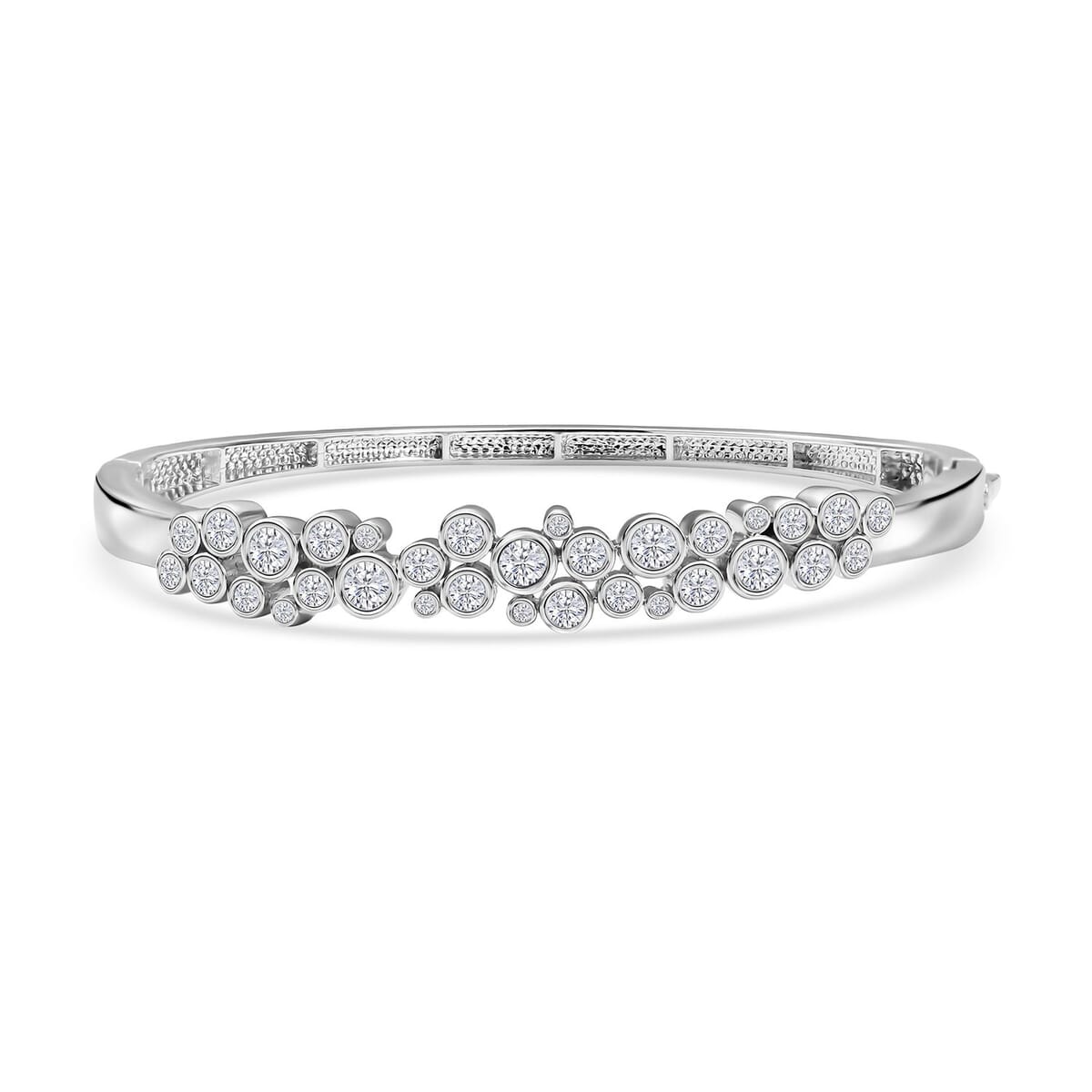 Karis Golconda Topaz 3.70 ctw Playful Bubbles Bangle Bracelet in Platinum Bond (7.25 In)  image number 0