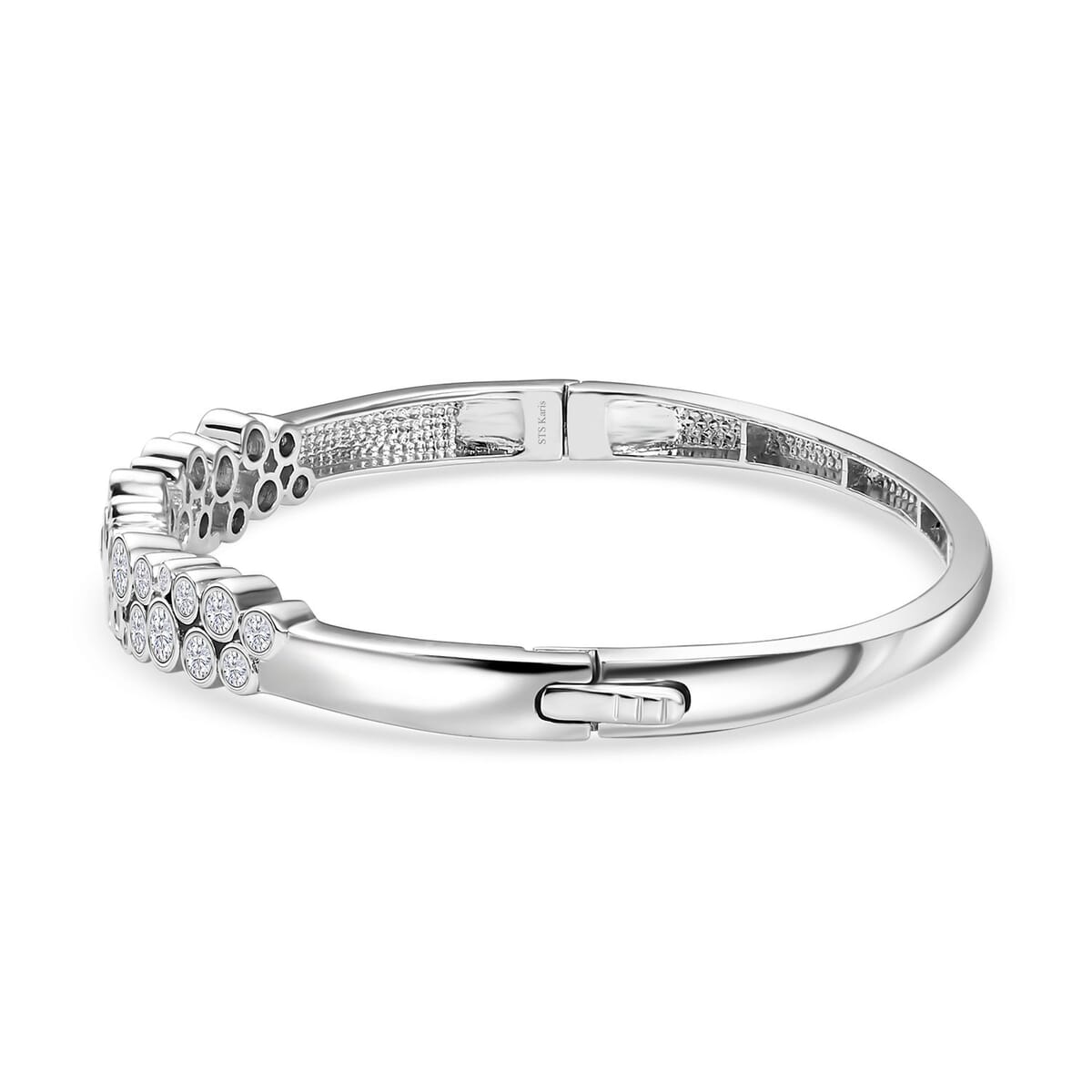 Karis Golconda Topaz 3.70 ctw Playful Bubbles Bangle Bracelet in Platinum Bond (7.25 In)  image number 3