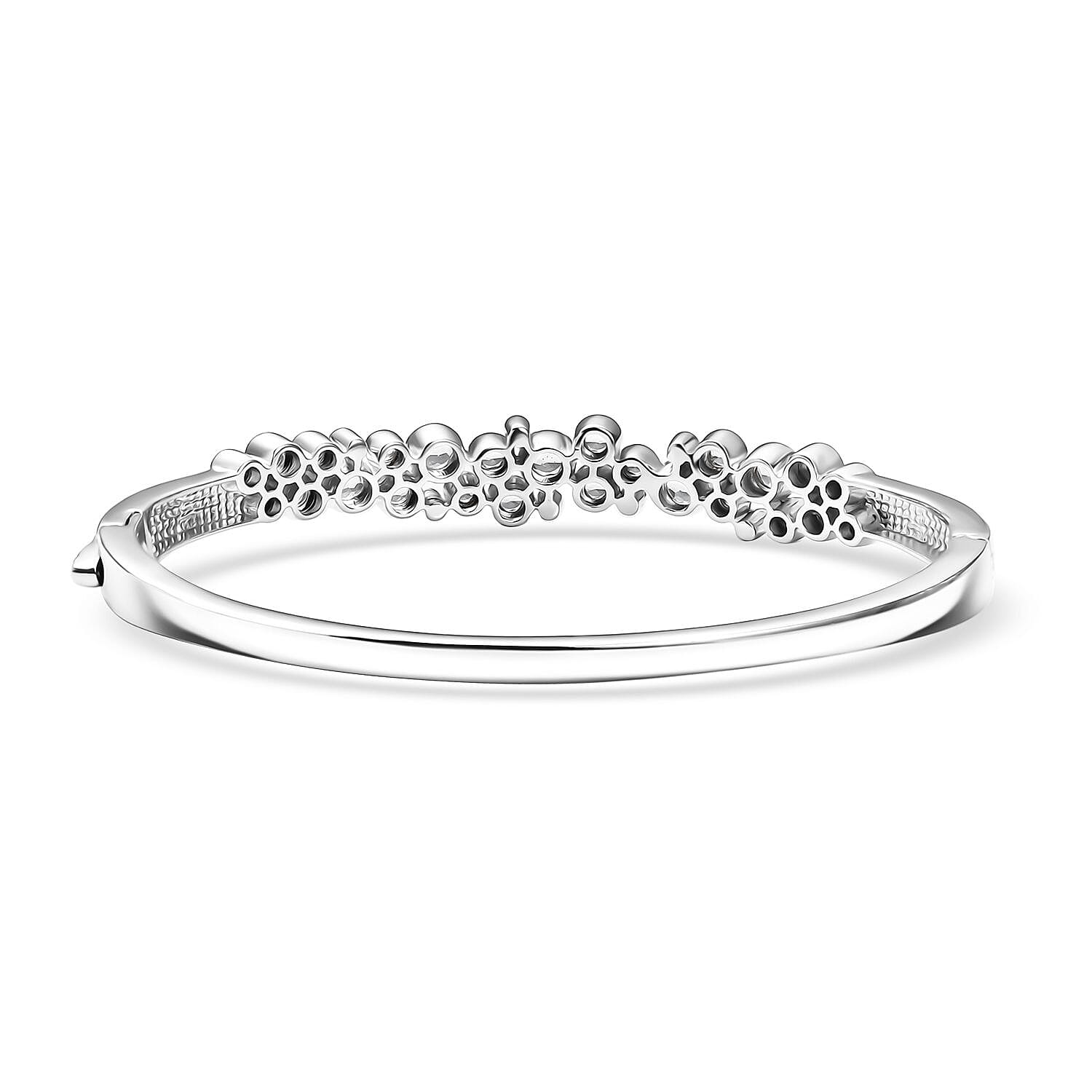 Karis Golconda Topaz 3.70 ctw Playful Bubbles Bangle Bracelet in Platinum Bond (7.25 In) 